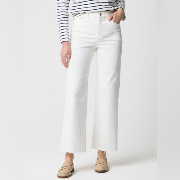 J. Crew Denim - J. Crew White Wide-Leg Crop Jeans